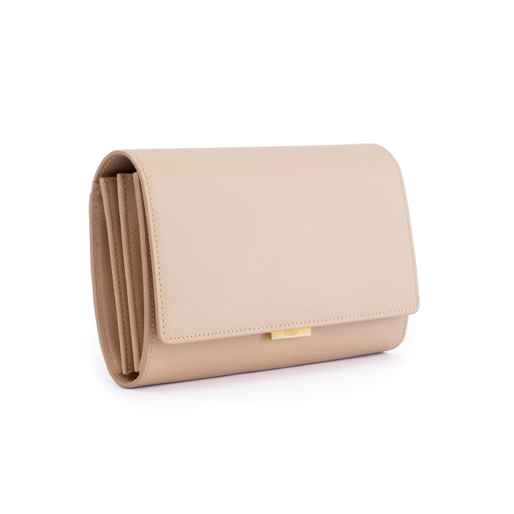 VERA Freda leather Wallet-on-Chain and Crossbody bag in Nude