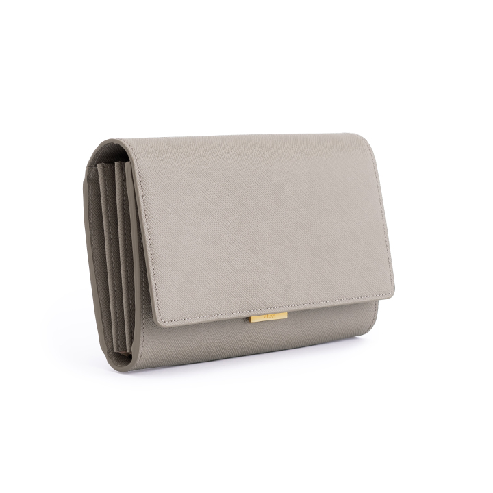 VERA Freda leather Wallet-on-Chain and Crossbody bag in Taupe
