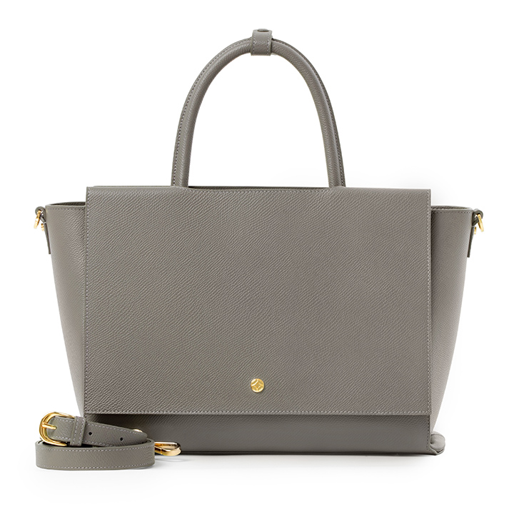 VERA Heidi leather handbag size 34 in Smoke color, กระเป๋าหนังแท้ VERA Heidi ไซส์ 34 สี Smoke