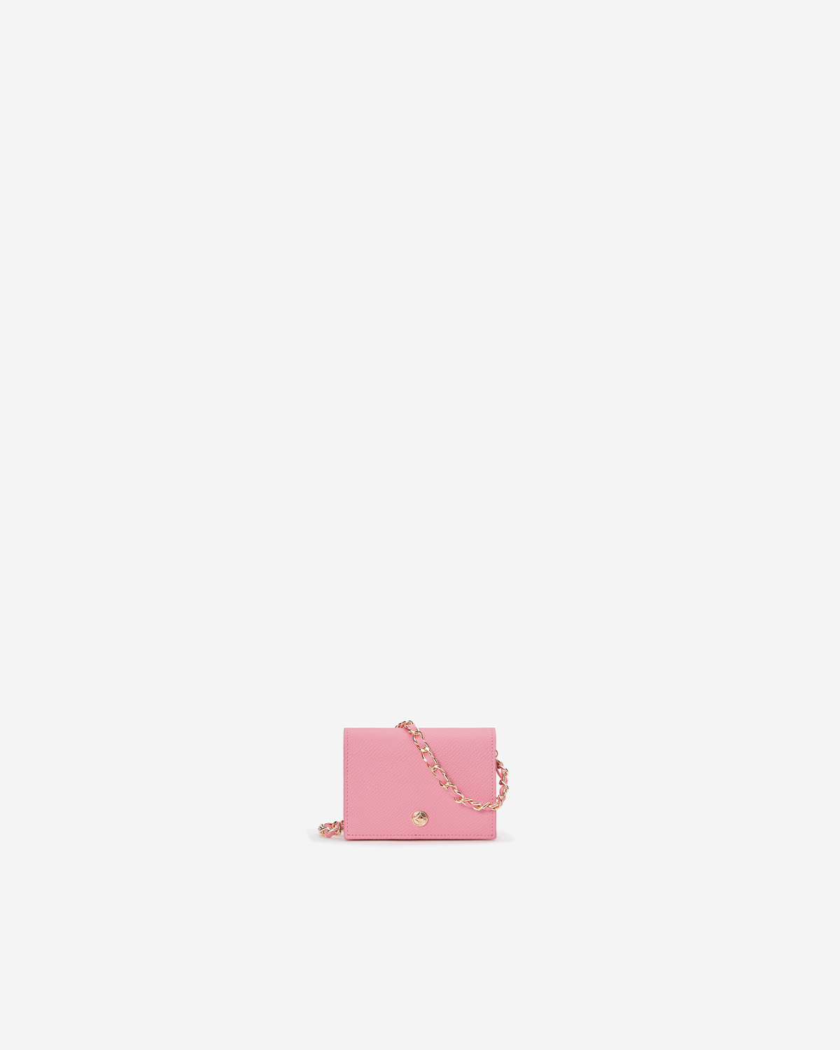 VERA Emily Flap Wallet with Leather Braided Gold Chain in Creative Pink กระเป๋าสตางค์หนังแท้ แบบเปิดฝา พร้อมสายโซ่สีทองร้อยหนัง สีชมพู