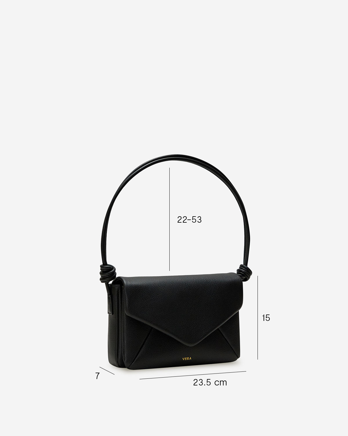 กระเป๋าสะพายข้างหนังแท้ VERA Enveloppe Leather Shoulder & Crossbody bag สี Urban Black