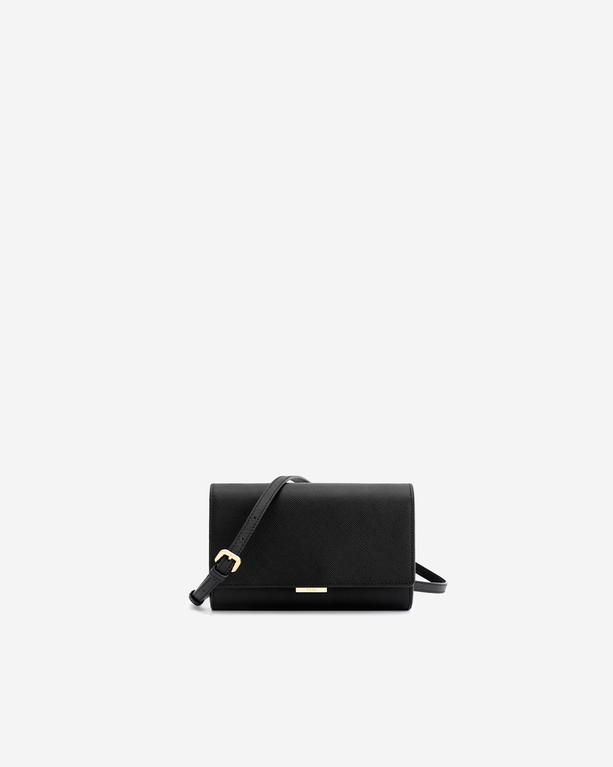 กระเป๋าสะพายหนังแท้ VERA Freda Leather Wallet-on-Chain & Crossbody bag สี Black