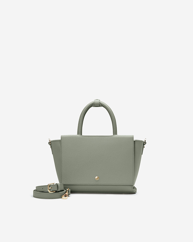 กระเป๋าถือหนังแท้ VERA Heidi Leather Handbag, ไซส์ 25 สี Sage