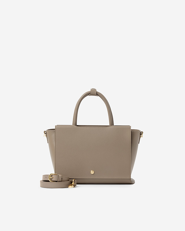 กระเป๋าถือหนังแท้ VERA Heidi Leather Handbag, ไซส์ 28 สี Taupe