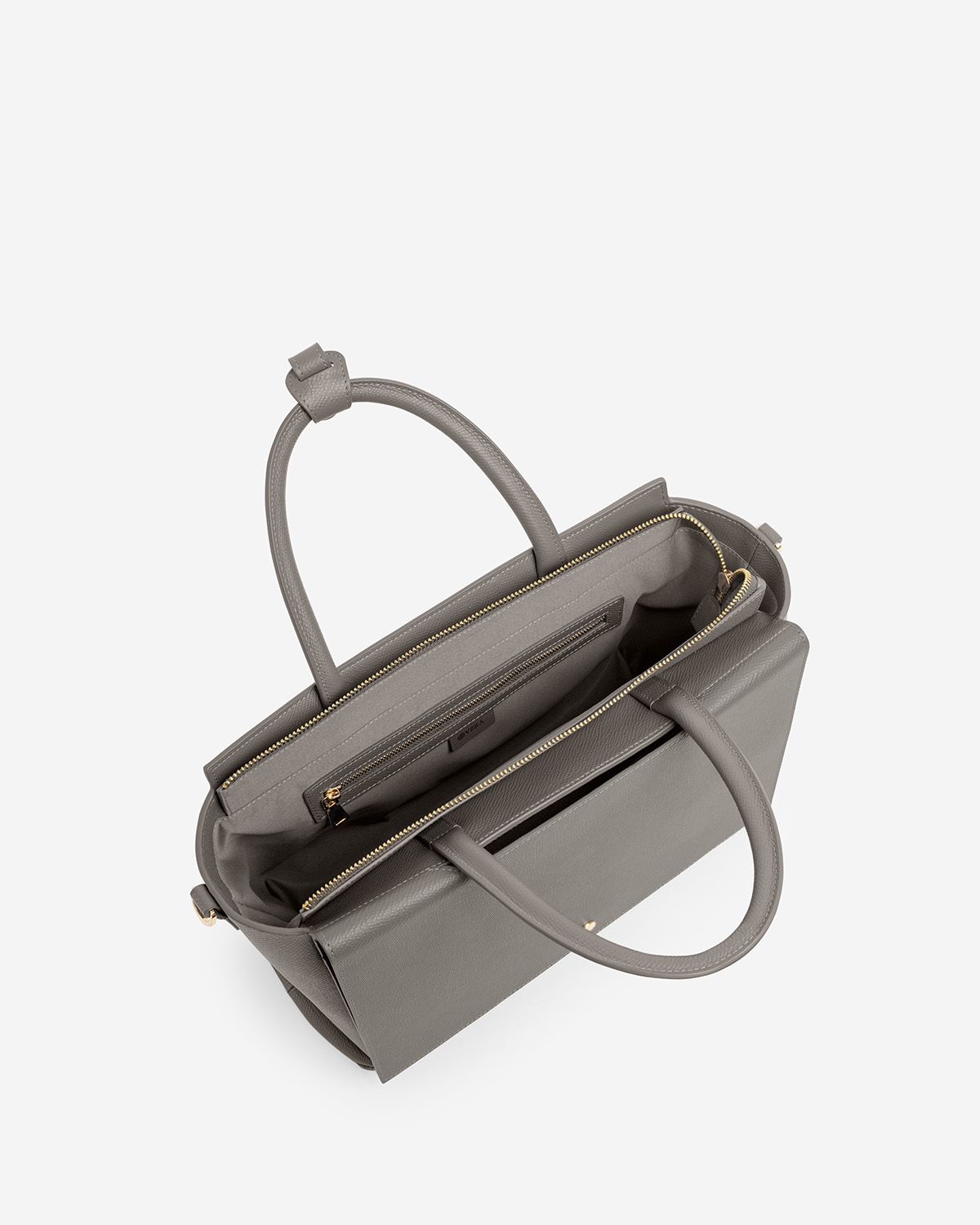 กระเป๋าถือหนังแท้ VERA Heidi Leather Handbag, ไซส์ 34 สี Smoke